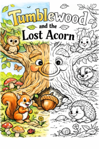 Tumblewood and the Lost Acorn – Colouring Page